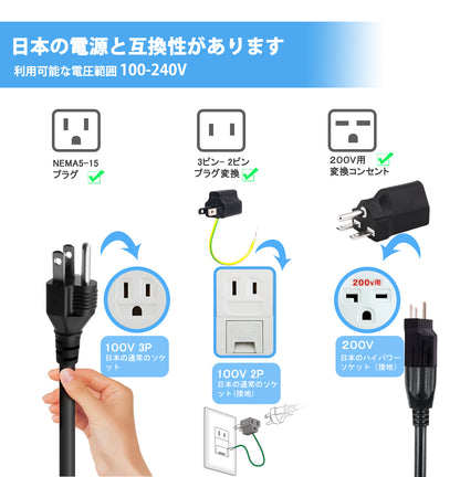 Qkcabo 100V-240V 電気自動車 充電ケーブル EV 充電ケーブル、8A/10A/13A/15A 電流調整可能の家庭用自動車充電ガンSAE J1772急速PHEV充電ケーブル付き、電気自動車用ポータブル充電器（7.5M、100V/200V変換アダプター）