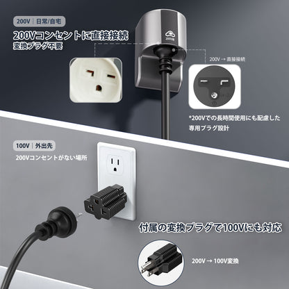 Qkcabo 3KW EV充電ケーブル 電気自動車用 SAE J1772規格｜100V-240V対応 8A/10A/13A/15A 電流調整｜200V専用プラグ 家庭用 ポータブル充電器 7.5M